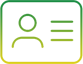 A green and yellow background with a white dot.