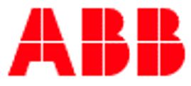 A red logo of the company abb